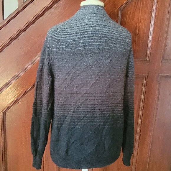 Black Brown 1826 Mens Medium Cashmere & Alpaca Blend Ombre Sweater - Picture 2 of 6